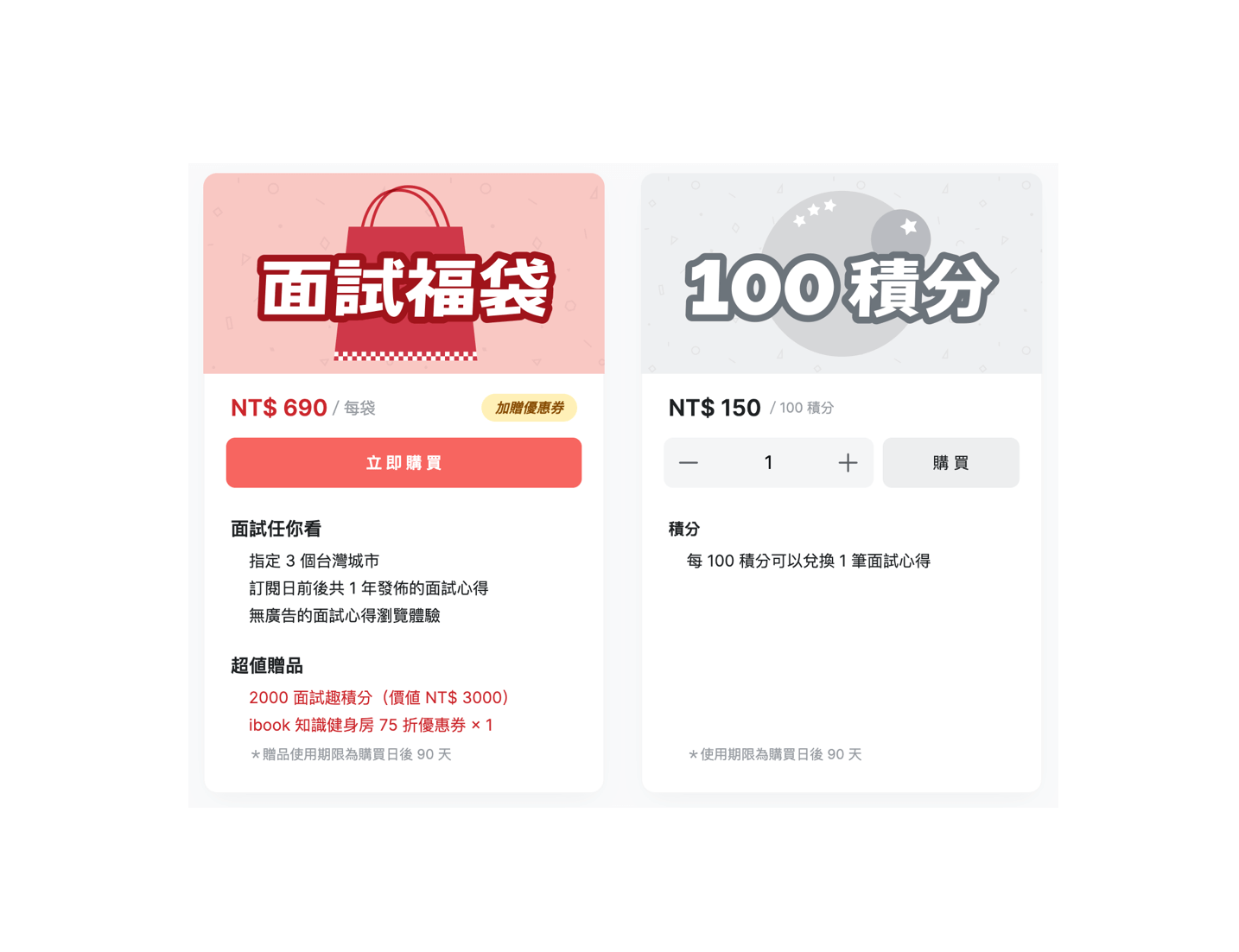 面試趣方案比較（2022.05.20 資料畫面）